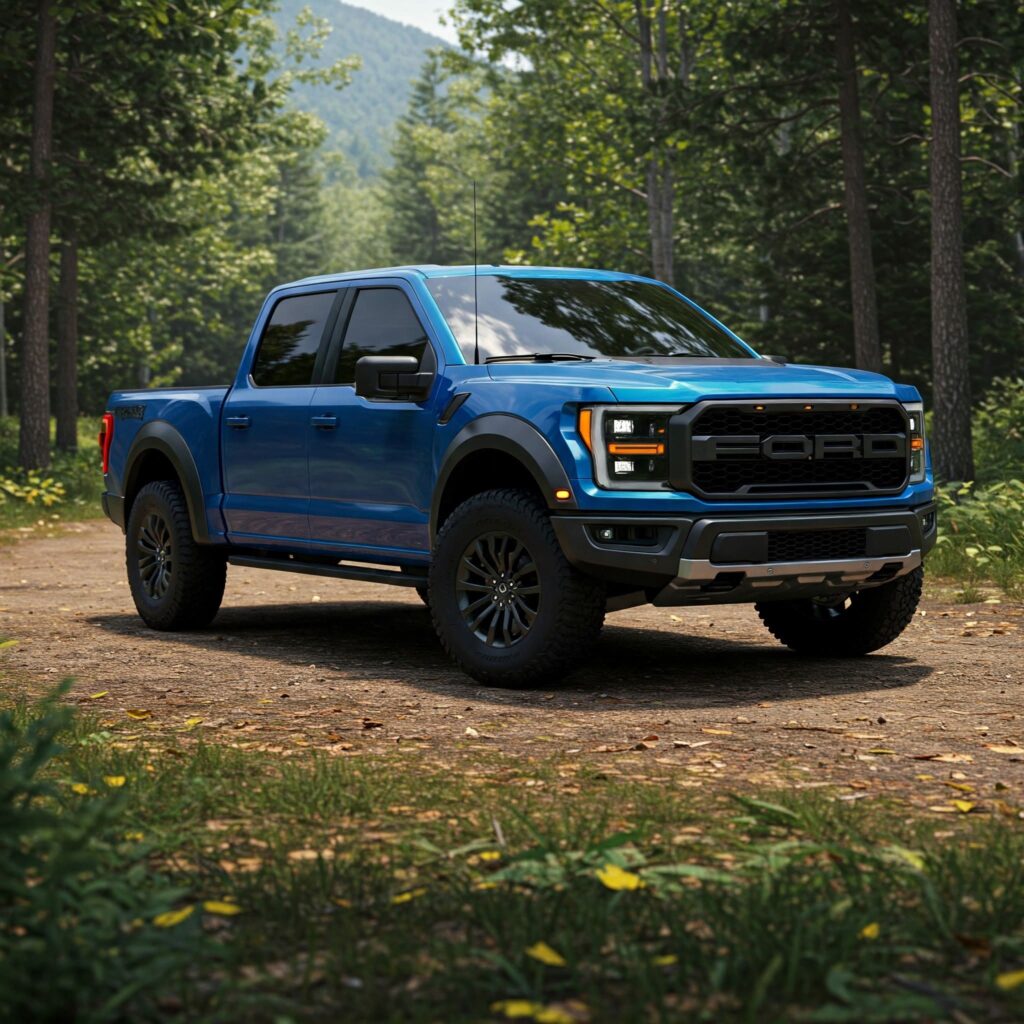 Blue ford f150 raptor