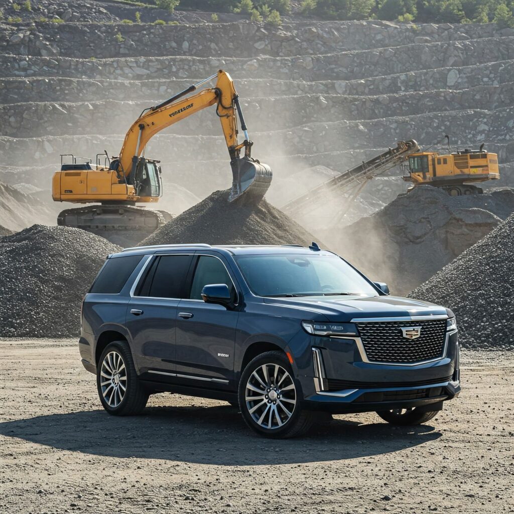 Cadillac escalade construction site