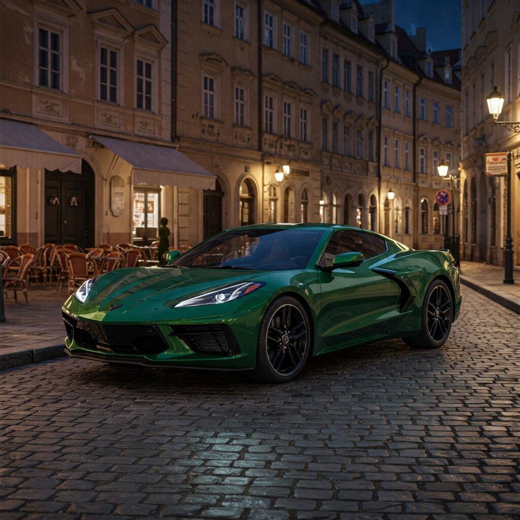 Green chevrolet corvette