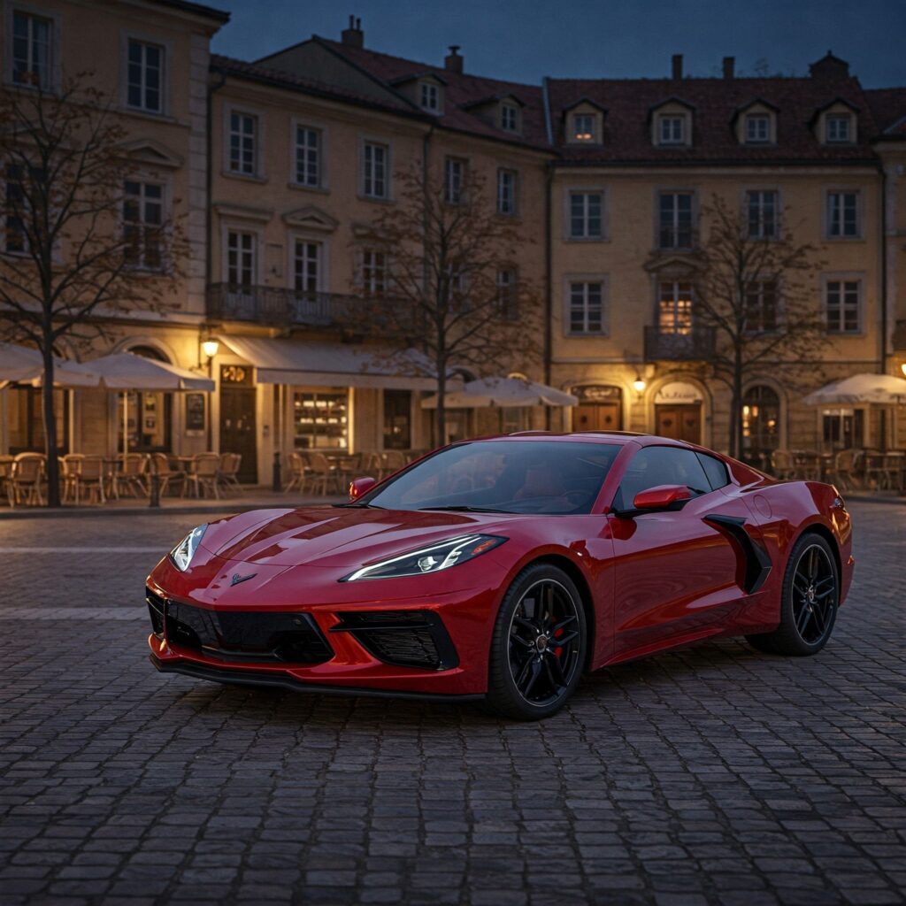 Red chevrolet corvette