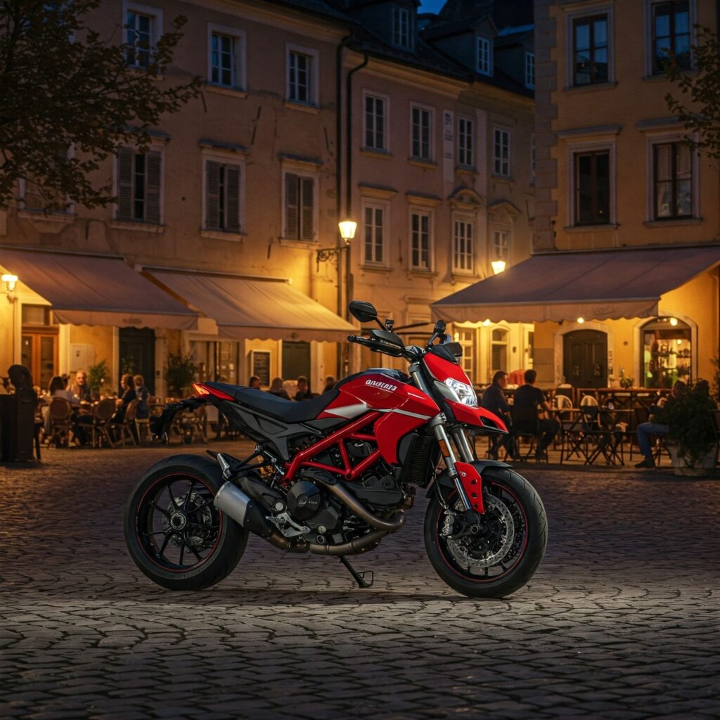 Red Ducati Hypermotard Bike