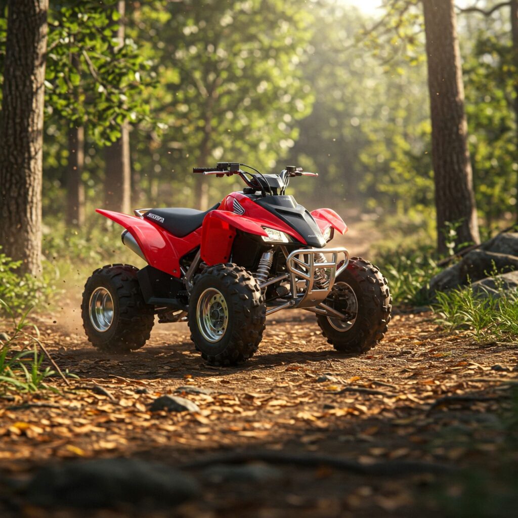 Red Honda Trx250x Atv