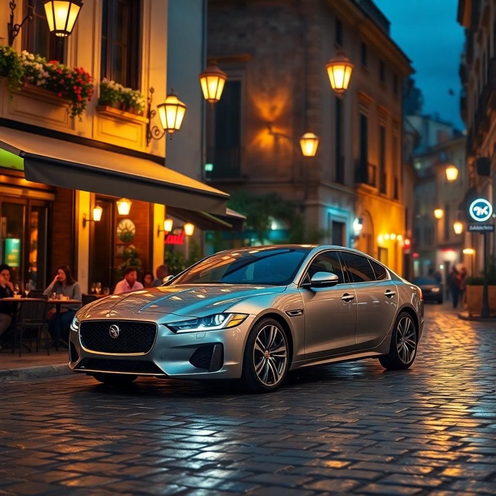 Sleek Silver Jaguar Xf Vintage Street