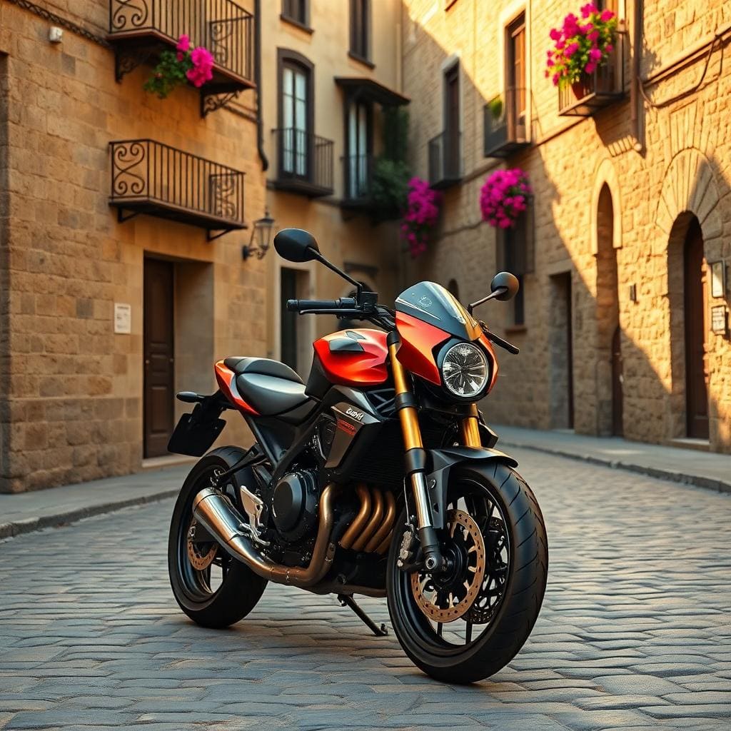 Benelli 251s motorcycle historic old town