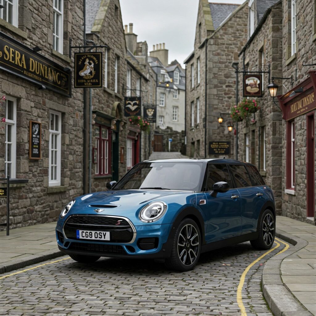 Blue mini cooper clubman