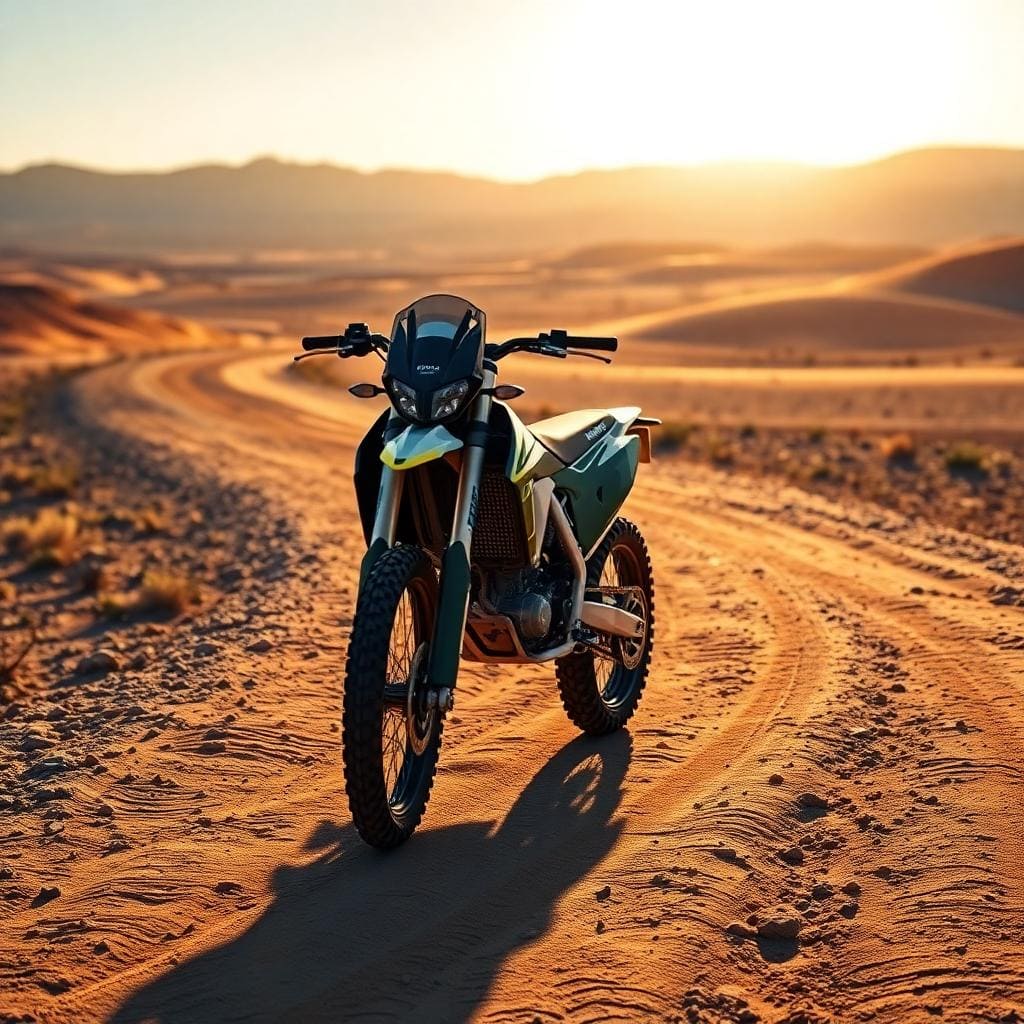 Husqvarna 701 enduro desert sunset