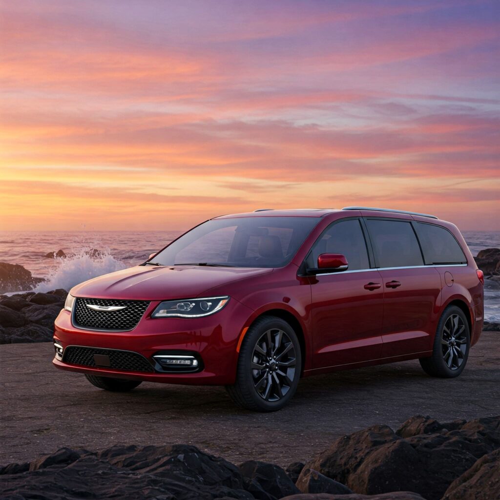 Red chrysler voyager