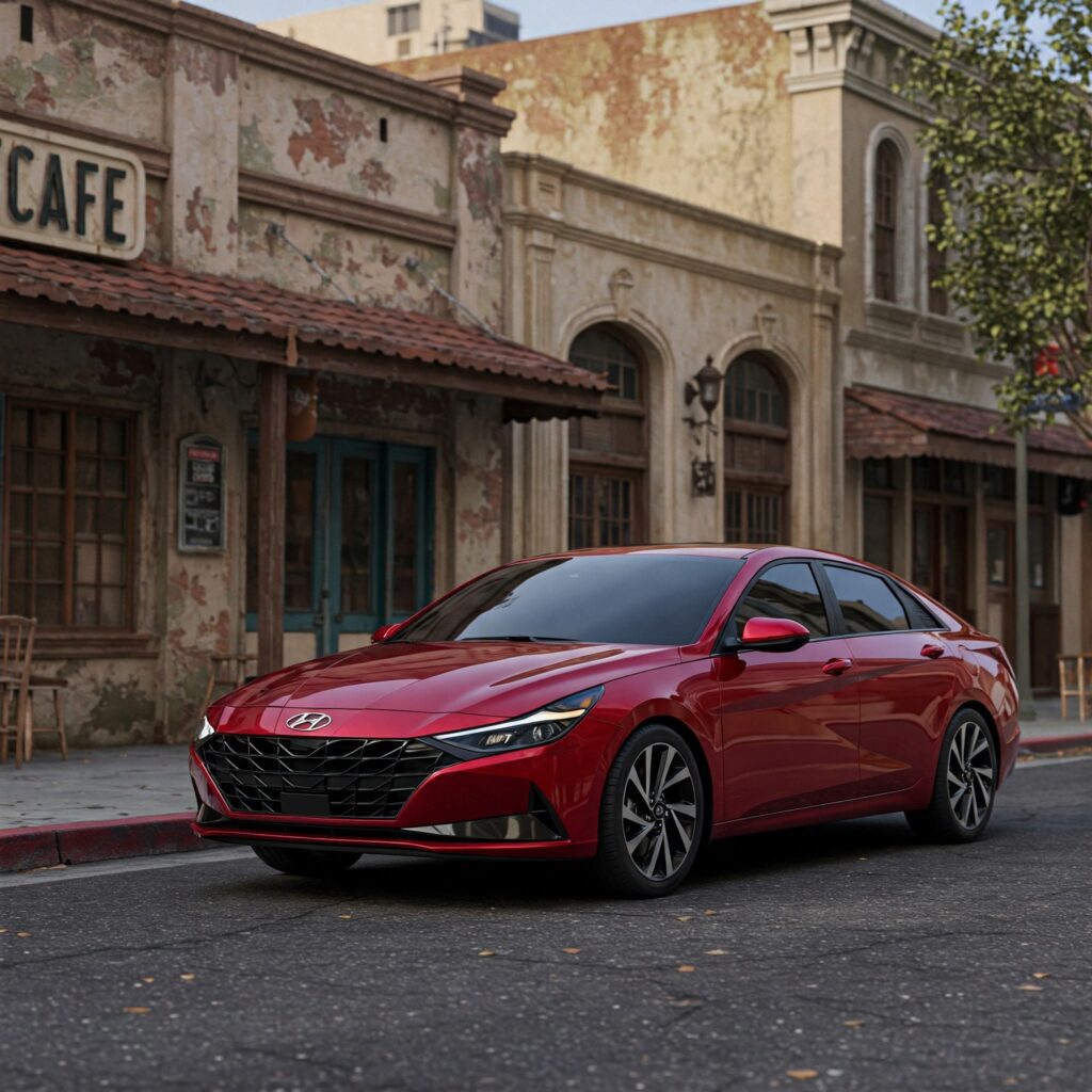 Red hyundai elantra