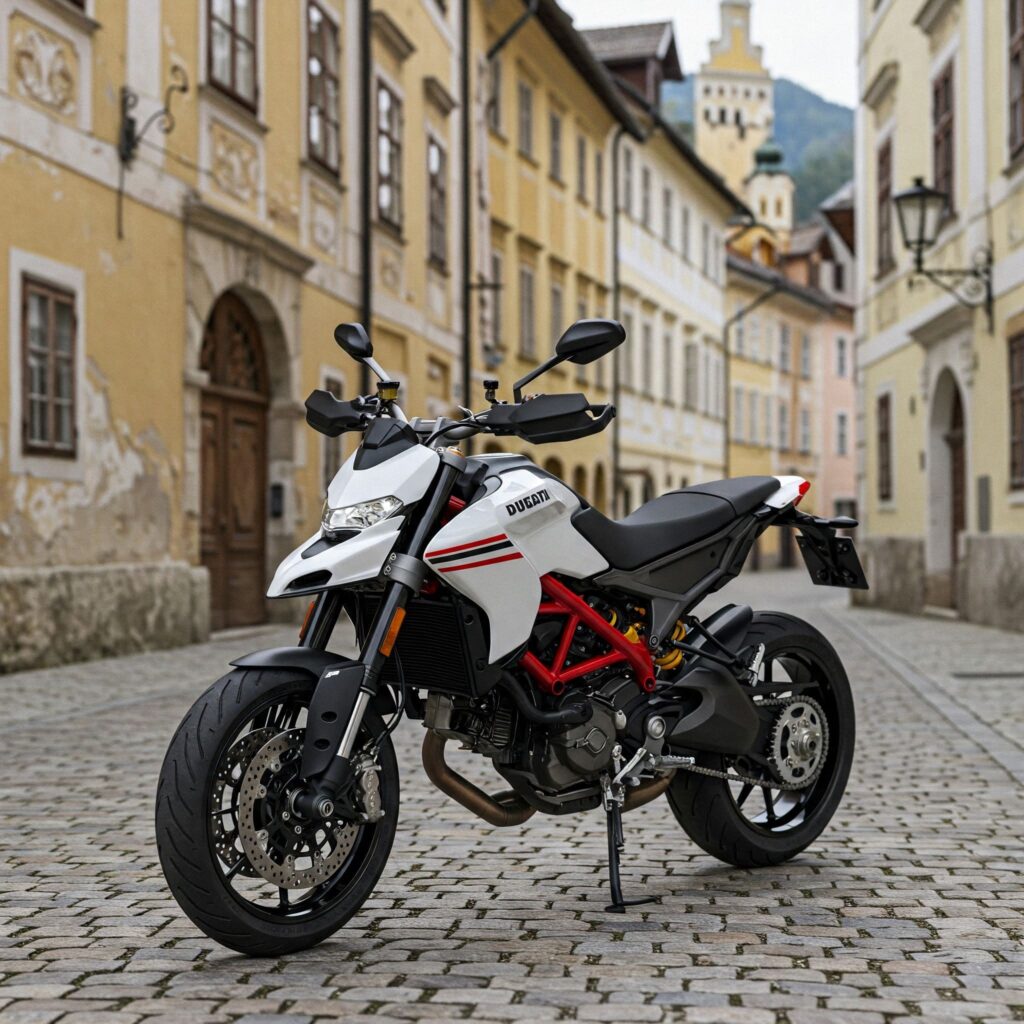 Red white ducati 950 dirt bike