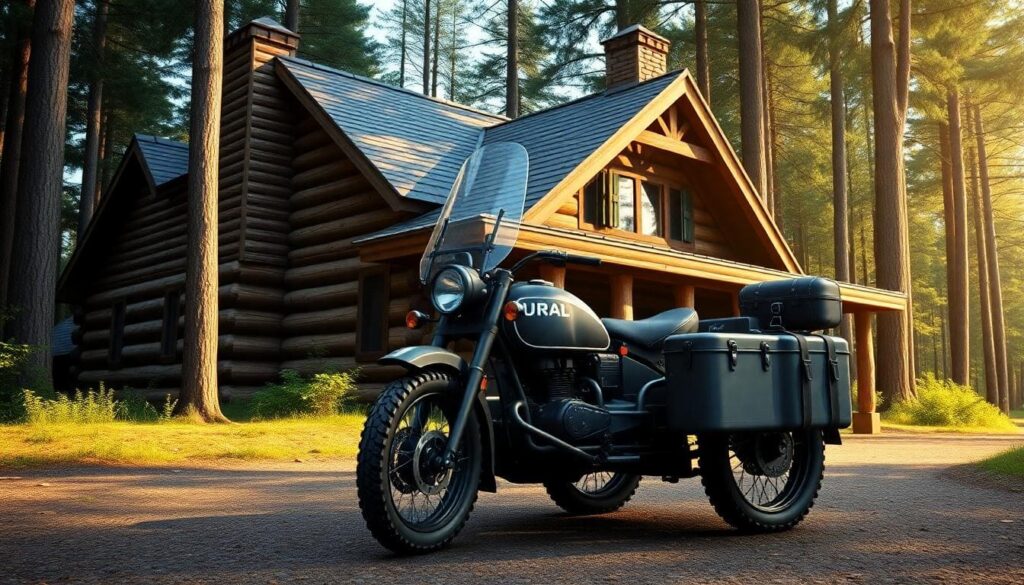 Ural Sidecar Motorcycle Log Cabin