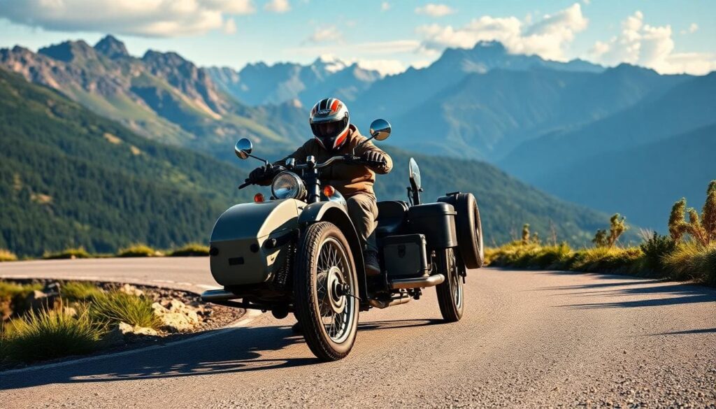 Ural Sidecar Motorcycle Mountain Road