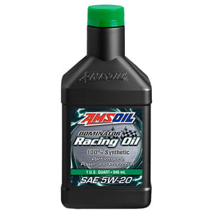 AMSOIL DOMINATOR® 5W-20 100% Synthetic Racing Oil.