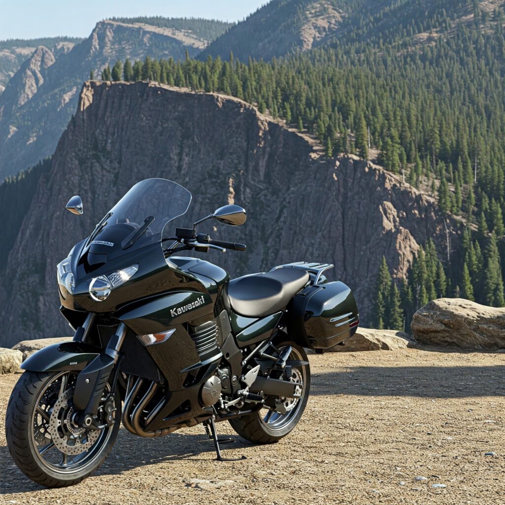 Black kawasaki gtr 1400 motorcycle