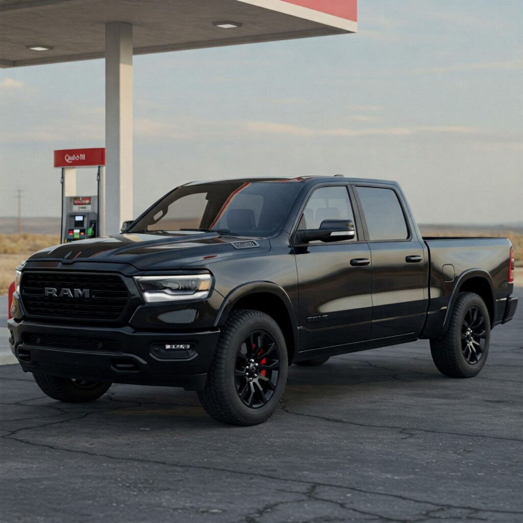 Black ram pickup truck