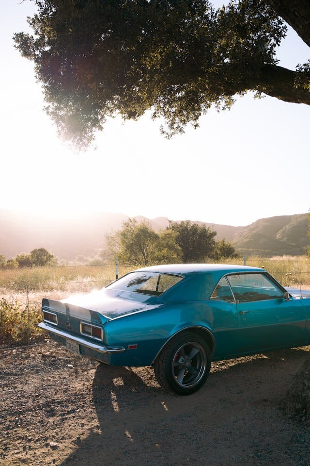 Featured image for "From Camaro* to Corvette*: Iconic Chevrolet* Muscle Cars that Ruled the Streets" blog post. Blue Chevy.