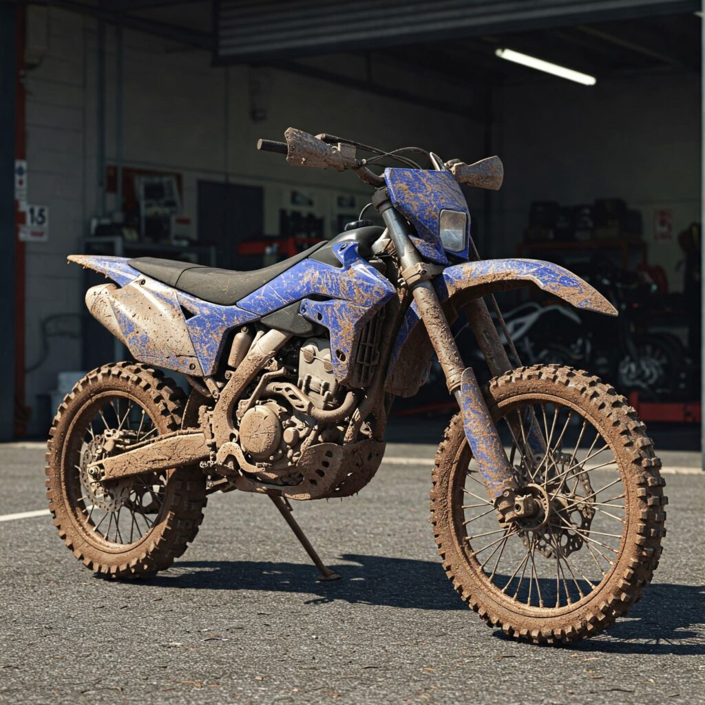 Blue dirt bike