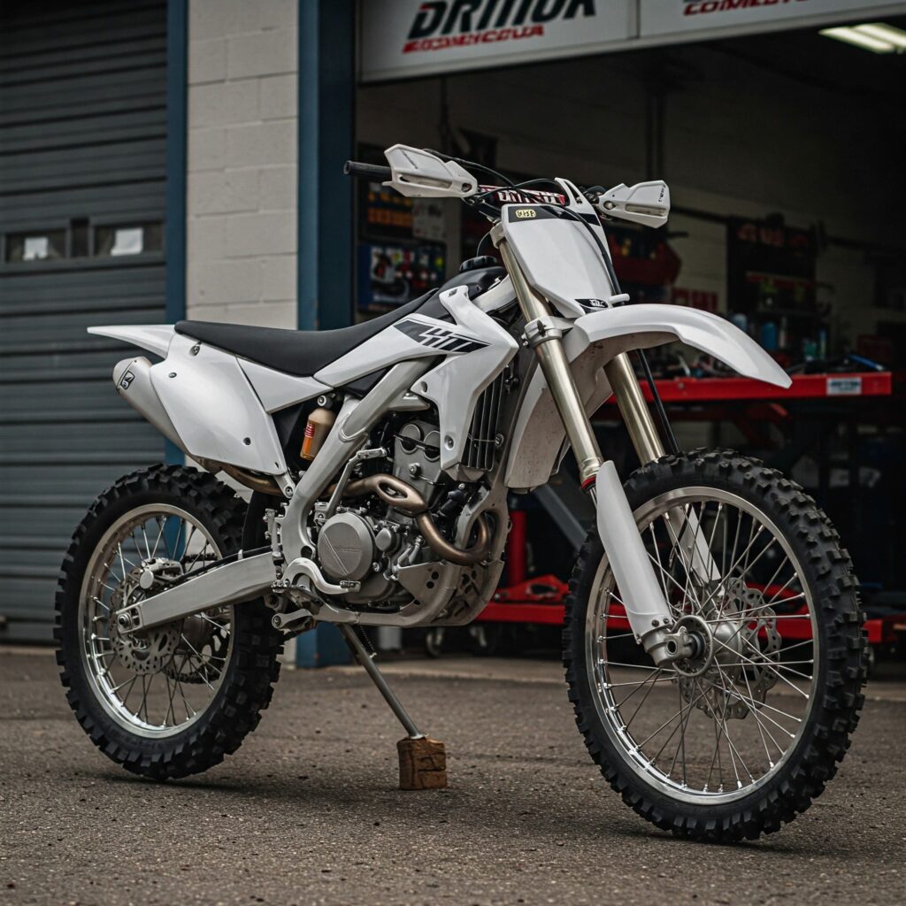 Gray dirt bike