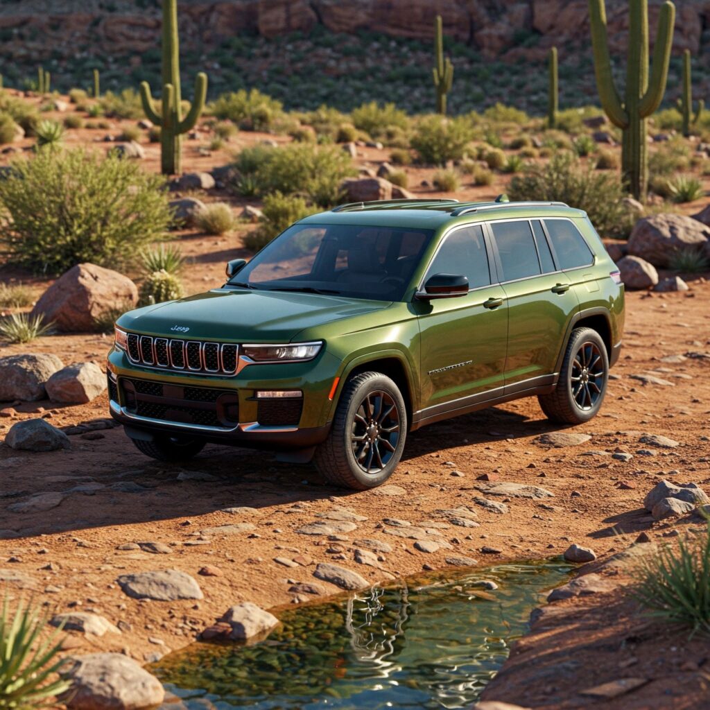 Green jeep cherokee suv