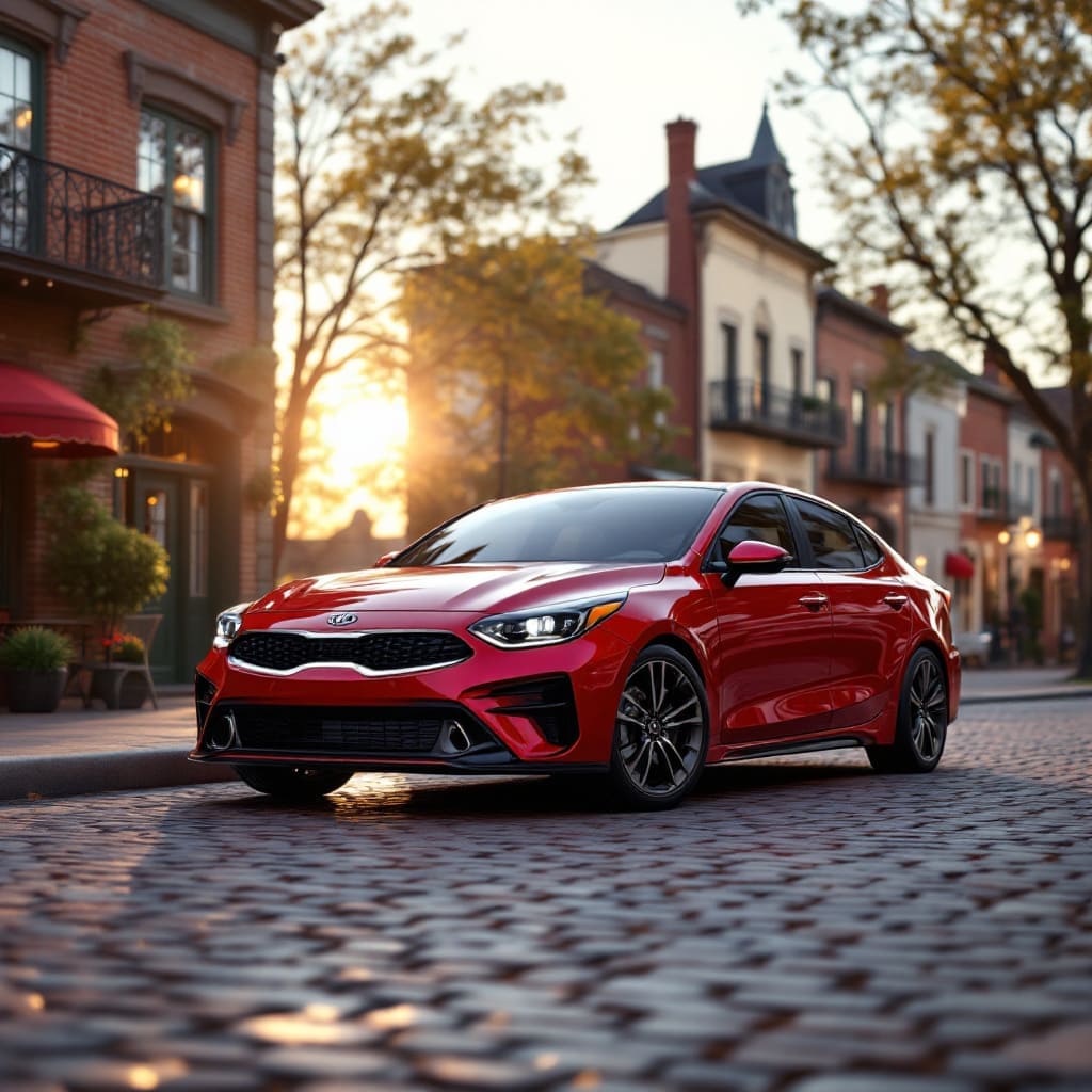 Metallic red kia forte