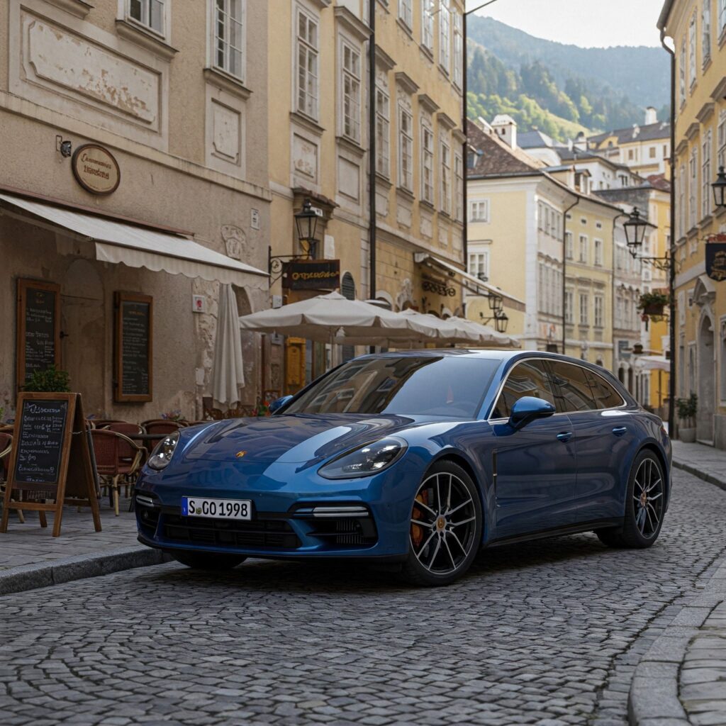 Purple porsche panamera