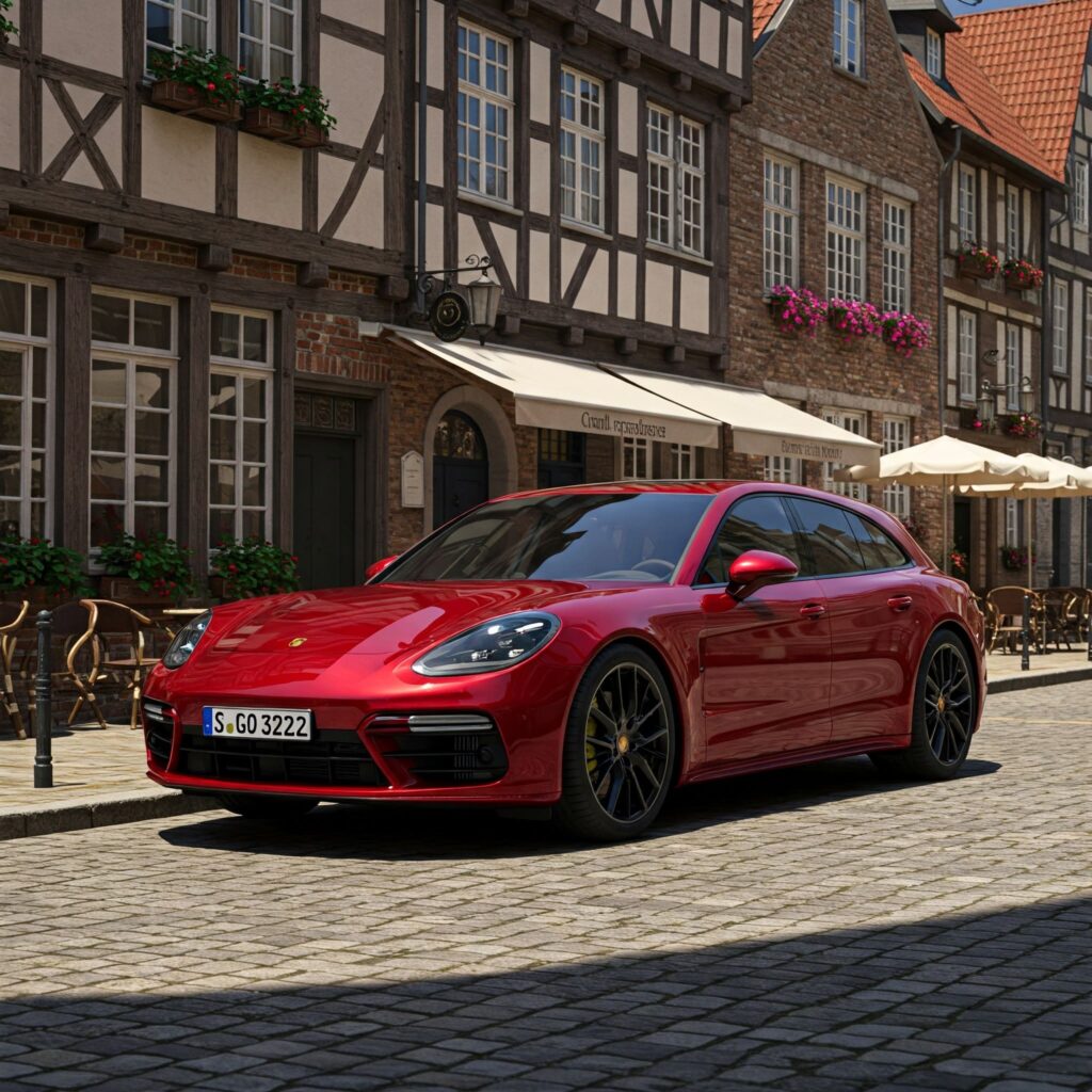 Red porsche panamera