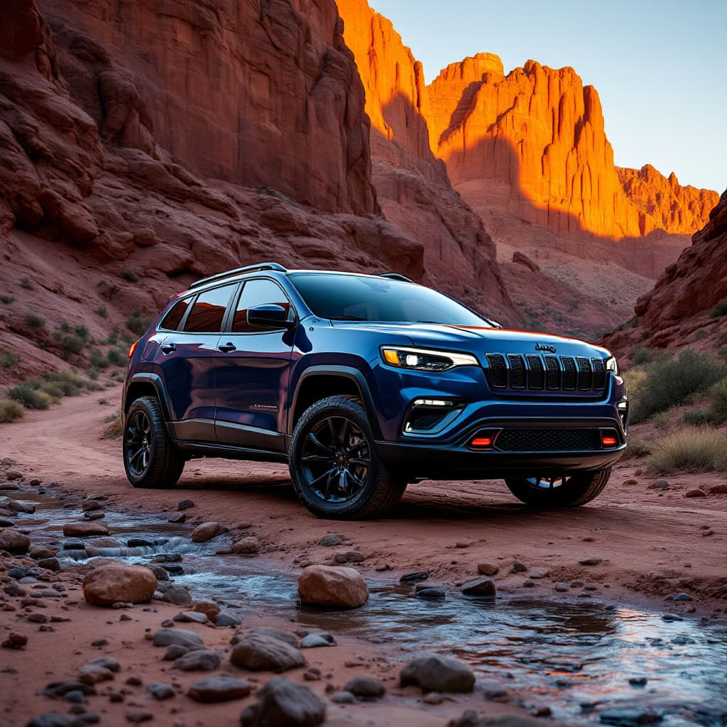 Sleek blue 2023 jeep cherokee