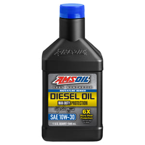 AMSOIL Signature Series 10W-30 100% Synthetic Max-Duty Diesel Oil.