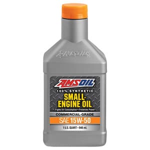 AMSOIL 15W-50 100% Synthetic Small Engine Oil.