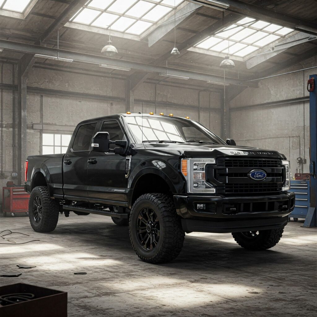 Black pickup truck