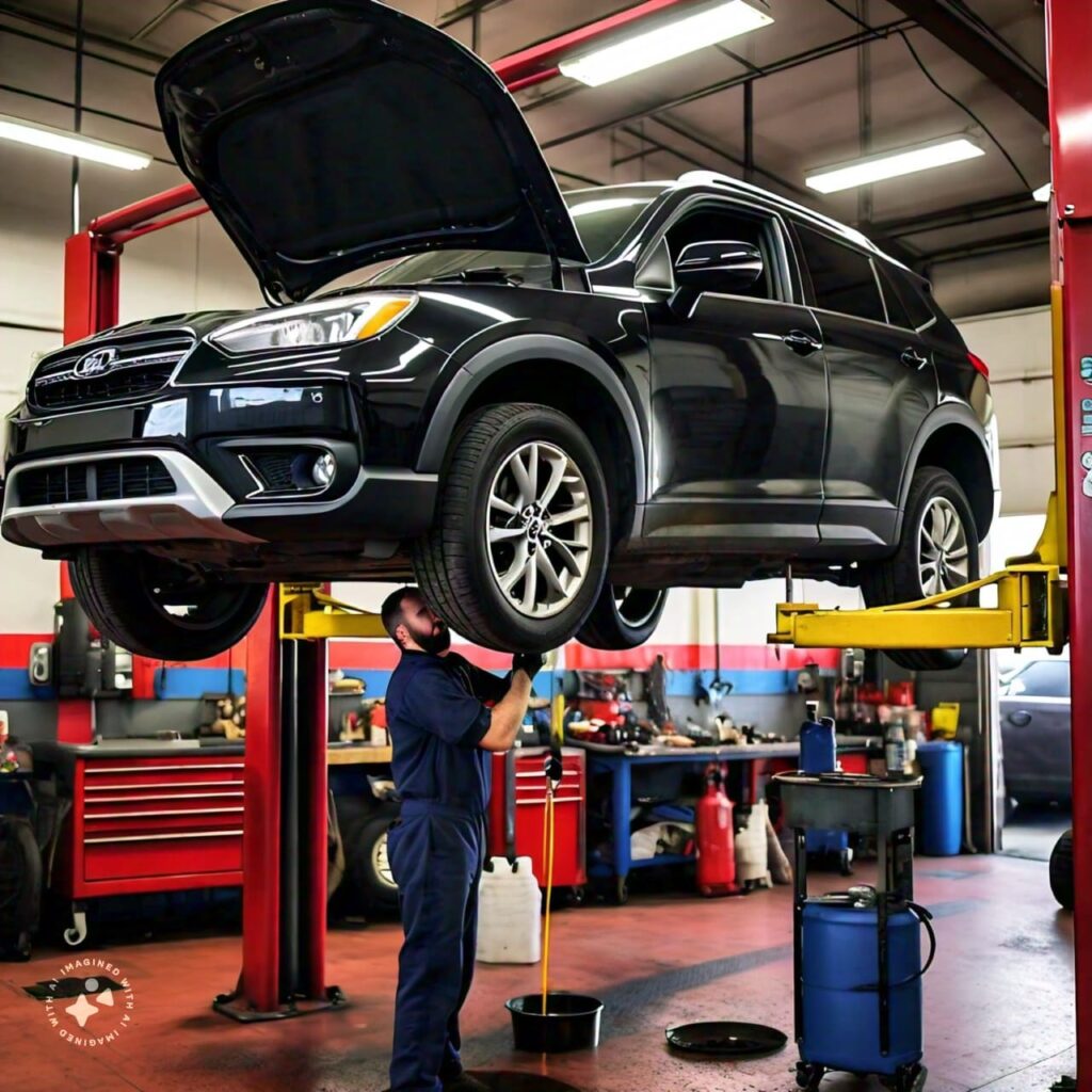 Featured image for "The Preventive Power: Why Changing Motor Oil Avoids Costly Repairs" blog post. Car repair shop.
