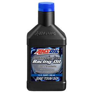 AMSOIL DOMINATOR® 15W-50 100% Synthetic Racing Oil.
