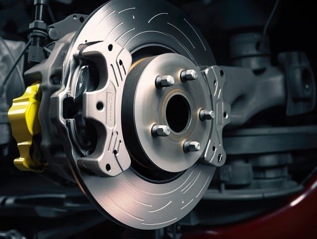 Featured image for "Can Brake Fluid Go Bad? Understanding the Importance of Fresh Fluid" blog post. Metal brake wheel.