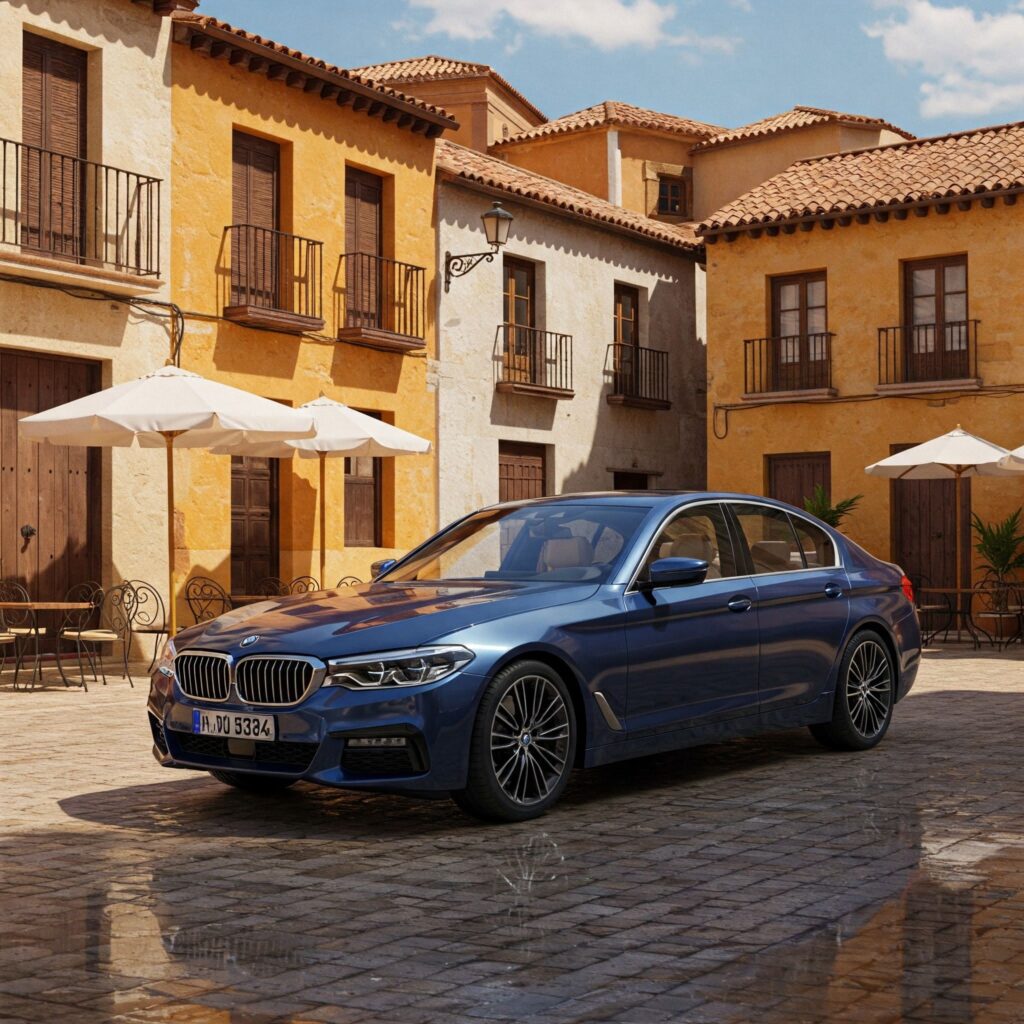 Blue bmw 540i