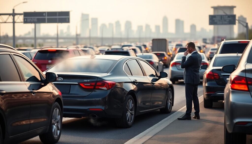 Car Breakdown Rush Hour Traffic