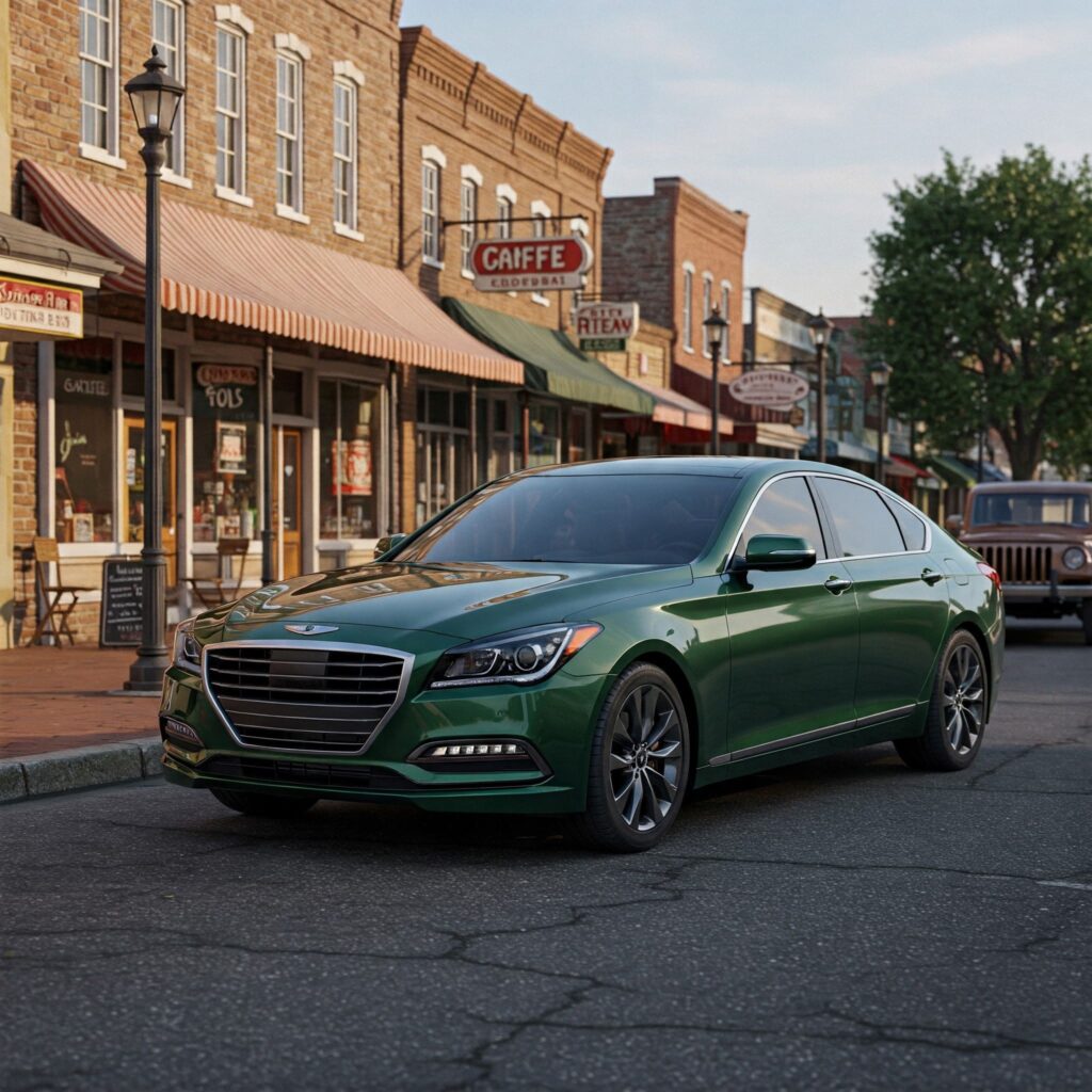 Green chrysler car