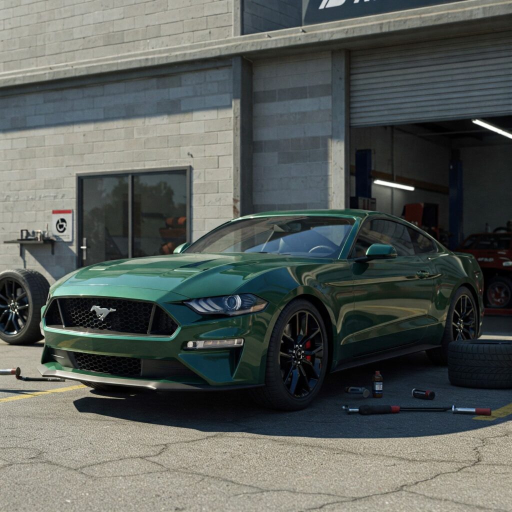 Green mustang