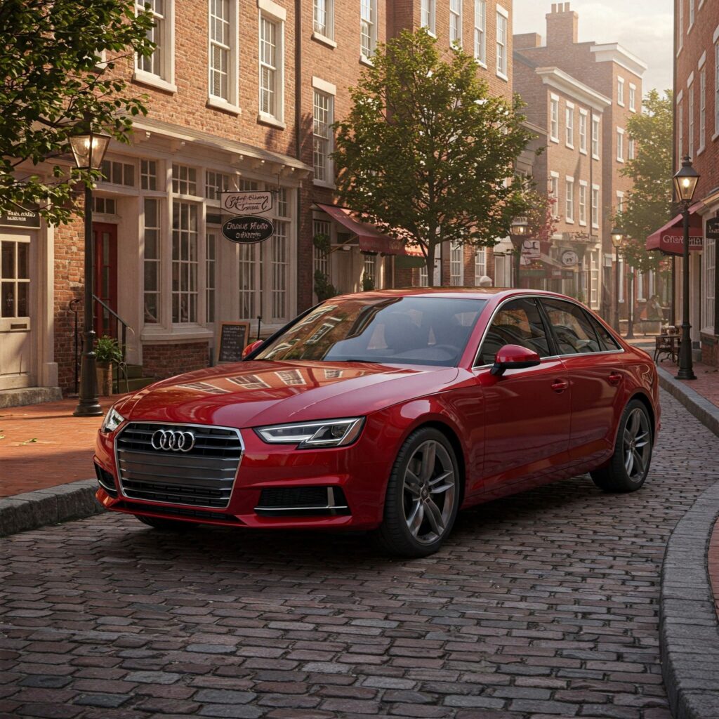 Red audi a4