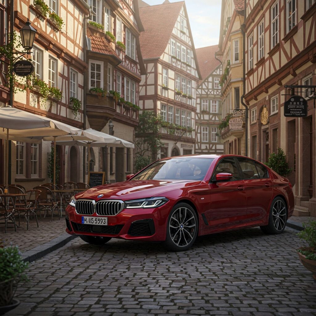 Red mercedes bmw