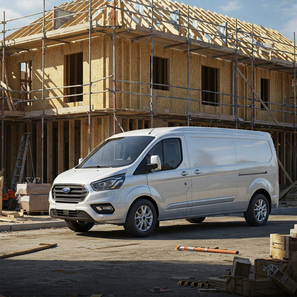 White ford transit van