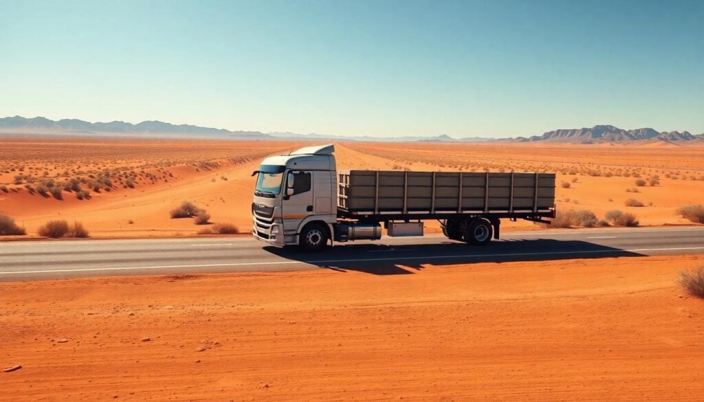 Modern Flatbed Trailer Desert