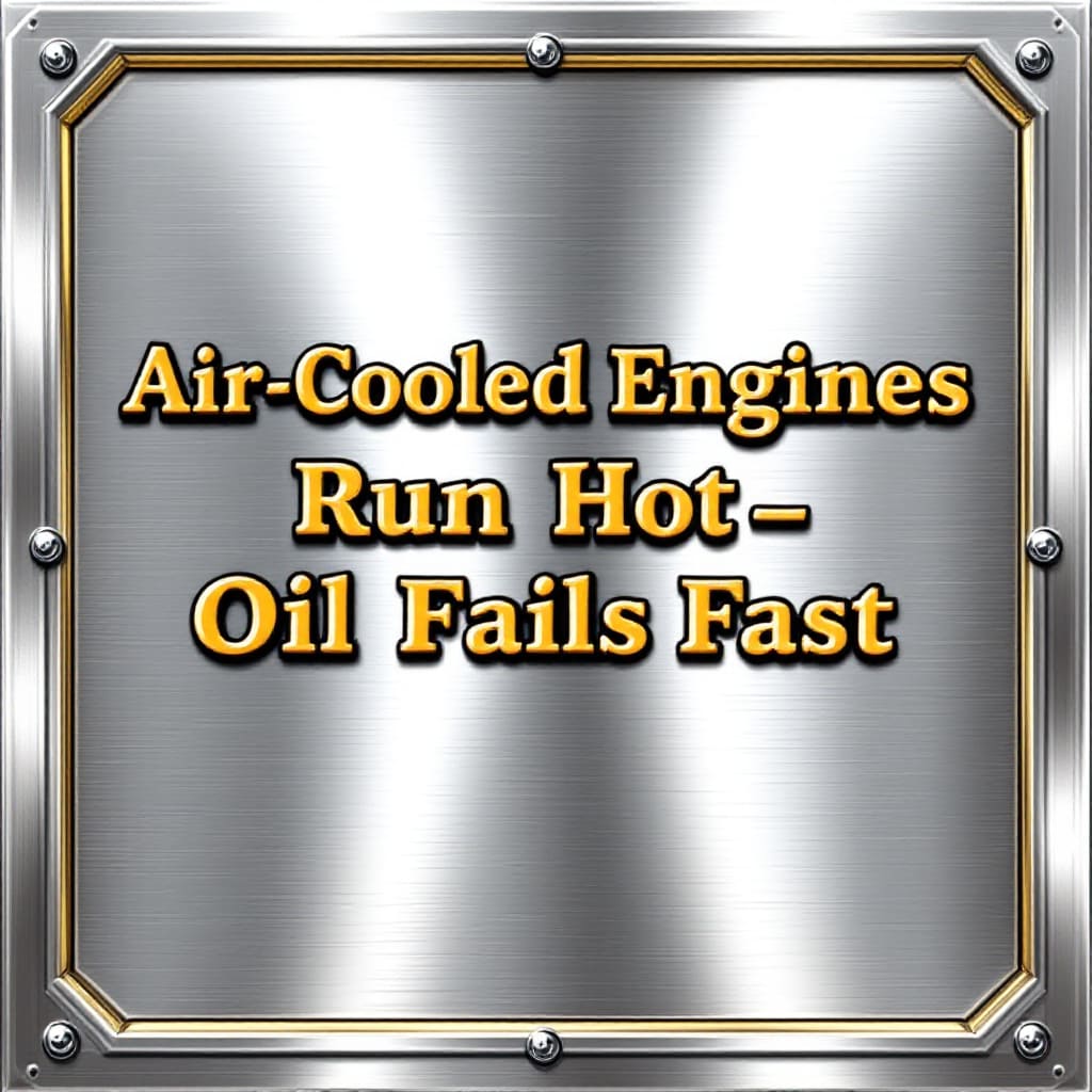 Air cooled engines run hot oil fails fast