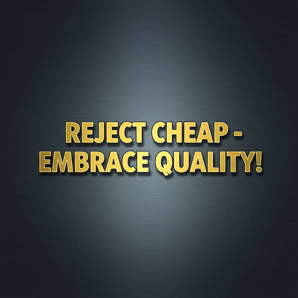 Reject cheap embrace quality