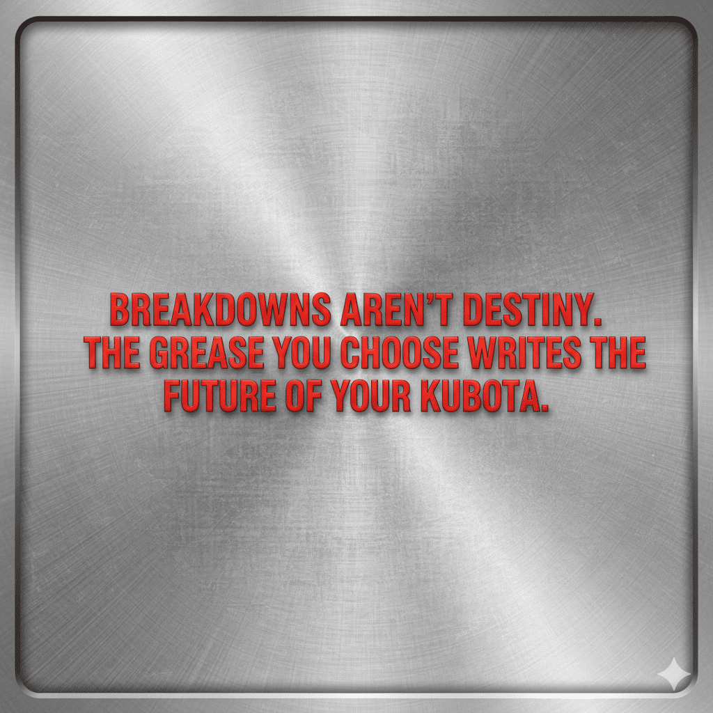 Breakdowns arent destiny the grease you choose writes the future of your kubota