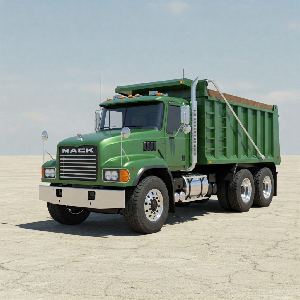 Green Mack Dump Truck