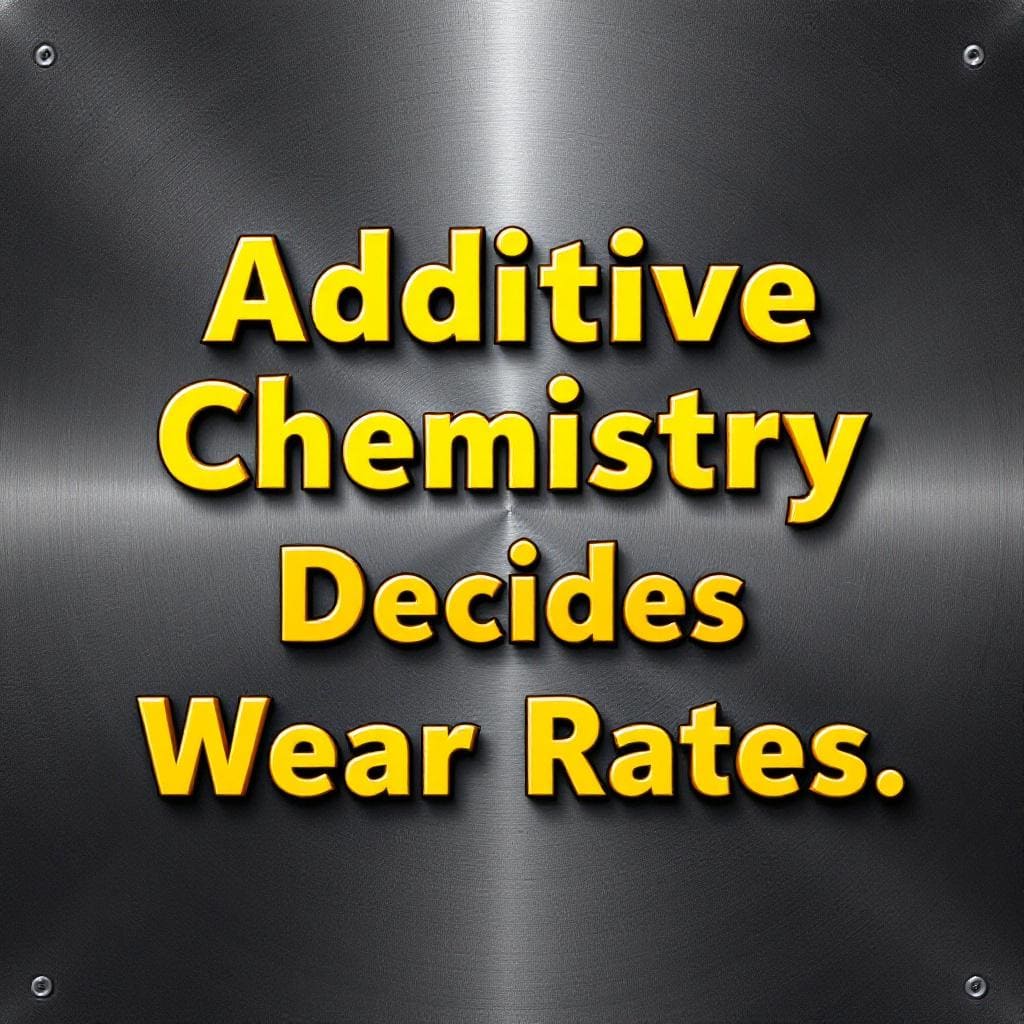 Additive chemistry decides wear rates