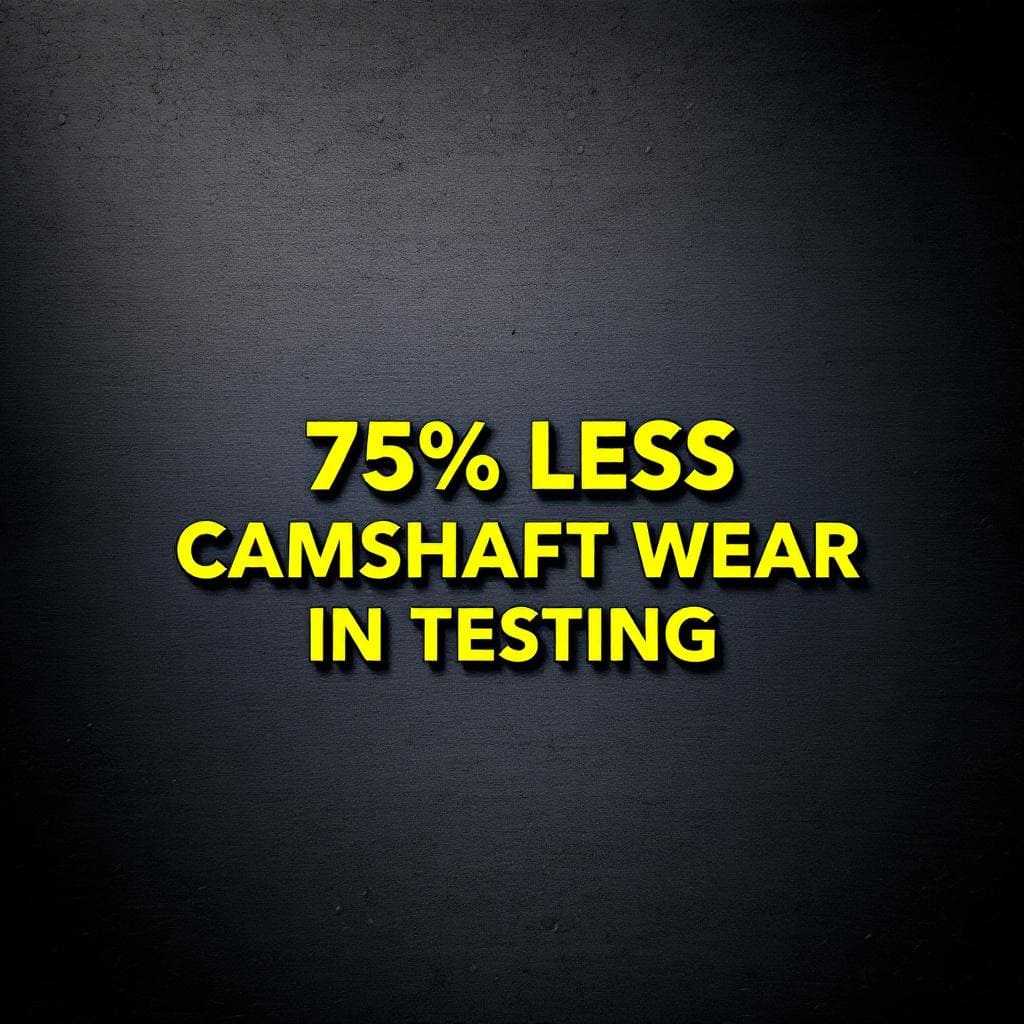 75 percent less camshaft wear in testing